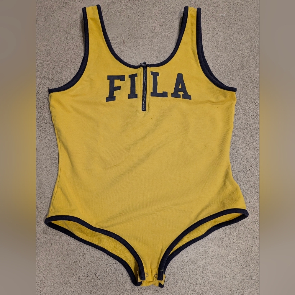 Fila Yellow Bodysuit with Black Accents